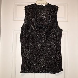 Massimo Sleeveless Black & White Blouse